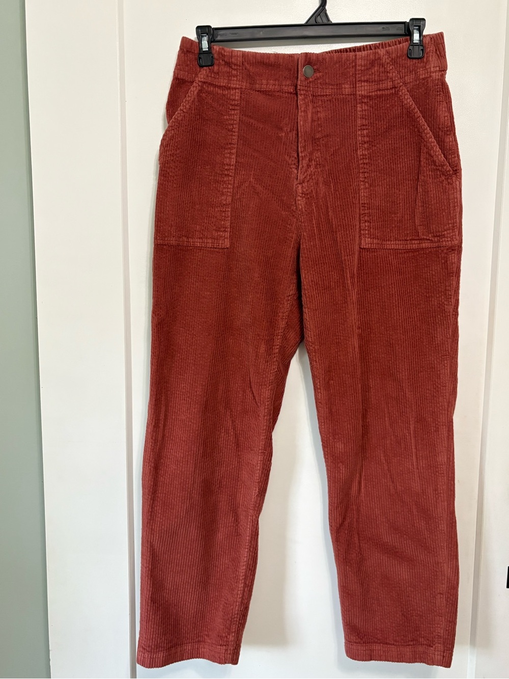 Pact Organic Cotton Corduroy Utility Pants XL Rust Terracotta Red Straight Leg